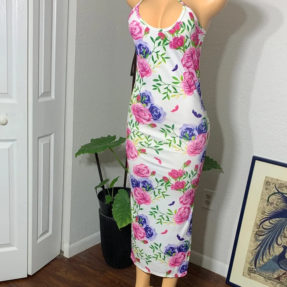 Floral Print Women's Dress - Picture 3 of 5